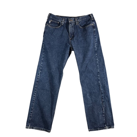 Carhartt Other - Carhartt B480 DVB Relaxed Fit Jeans Mens 36x32 Dark Wash Blue Denim Work Pants